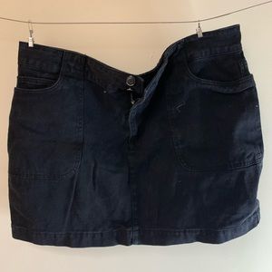 Black denim skirt